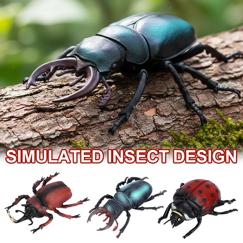 Science Toys - Realistisch hertenkever-beeldje speelgoed, levensecht insectenmodel, simulatie-actiefiguur,