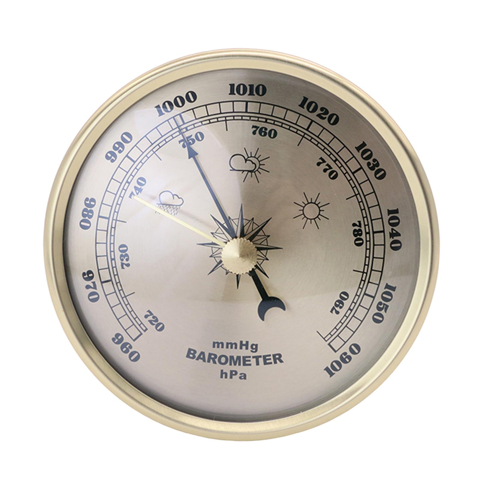 Weather Station Indoor - Draagbare wandbarometer met metalen behuizing, ronde