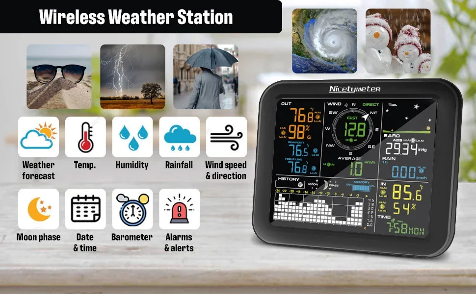Outdoor Windsnelheid Regenval  - Weather Station Indoor recensie en prijs
